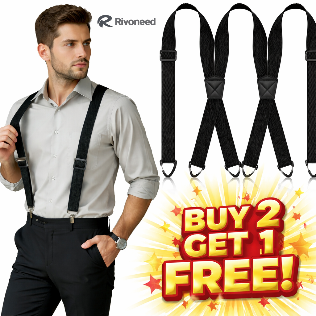 📢LAST DAY BUY 3 GET 1 FREE!⏰Men's X-Back Suspenders with Hook Clips