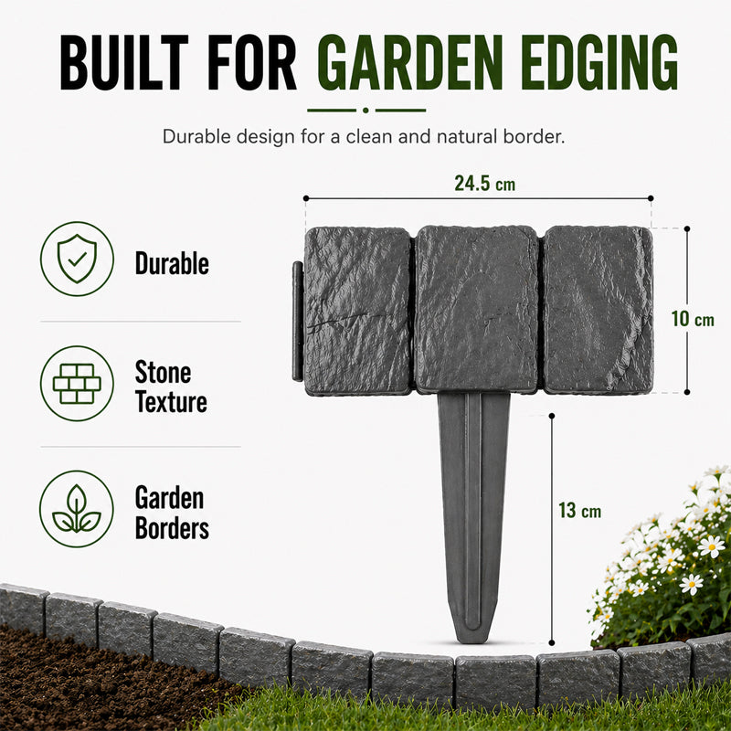 🌿✨Grailzees™  Stone-Look Edging Fence - Garden Edges That Stay Clean🏡♻️