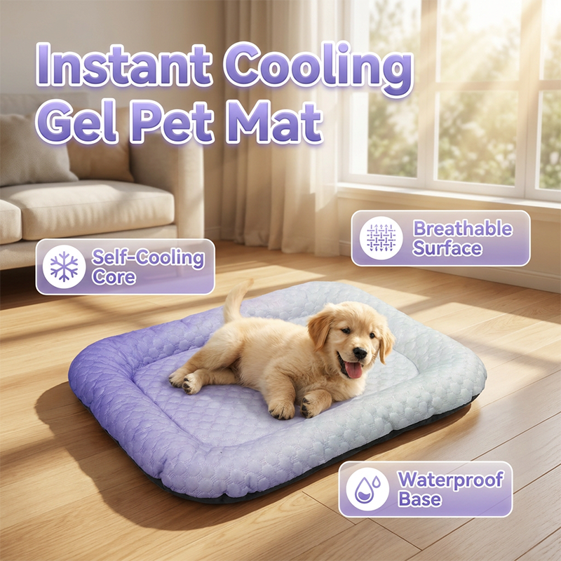 🥳2026 HOT SALE🥳!Pet Cooling Mat for Dogs & Cats 🐾  Naturally Cool Ice-Silk Pad • Breathable, Washable & Soft 🌿  For Floors, Sofas & Car Travel • Multiple Sizes • Gradient Colours ☀️🐶🐱