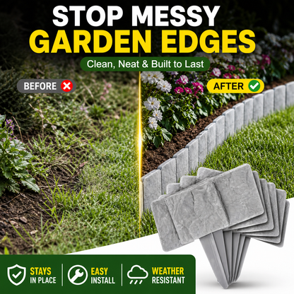 🌿✨Grailzees™  Stone-Look Edging Fence - Garden Edges That Stay Clean🏡♻️