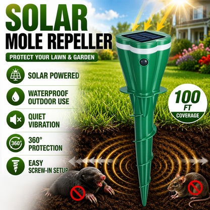 Grailzees™☘️Solar Powered Waterproof Screw Mole Repellent