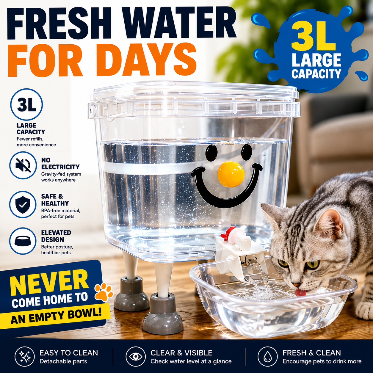 🐾 Large Capacity Automatic Pet Water Dispenser for Cats & Dogs