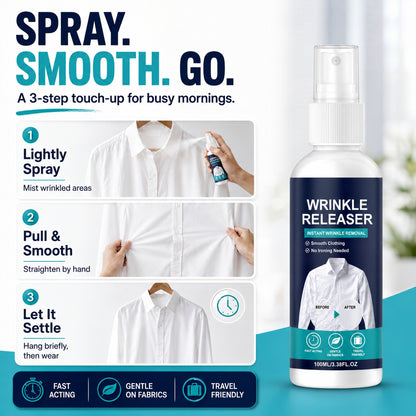 👔✨ 60-Second Instant Wrinkle Releaser Spray for Clothes – No Iron Needed