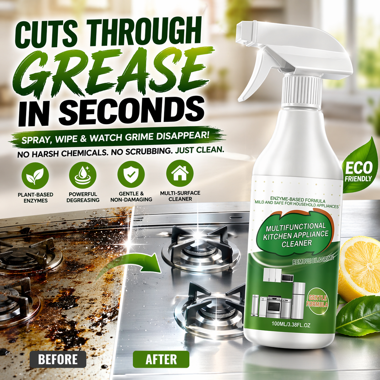 Grailzees™Multi-purpose enzyme foam cleaner, versatile – Kitchen & Home