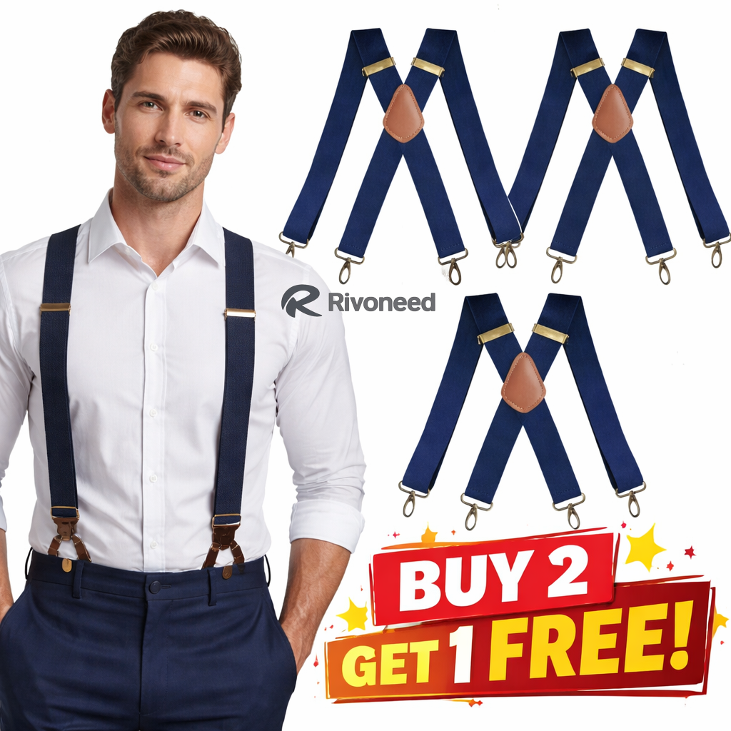 📢LAST DAY BUY 3 GET 1 FREE!⏰Men's X-Back Suspenders with Hook Clips