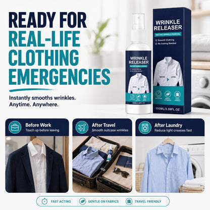 👔✨ 60-Second Instant Wrinkle Releaser Spray for Clothes – No Iron Needed