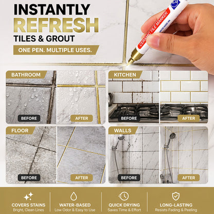 🖌️Grailzees™ Anti-Mould & Waterproof Joint Pen for Ceramic Tiles!