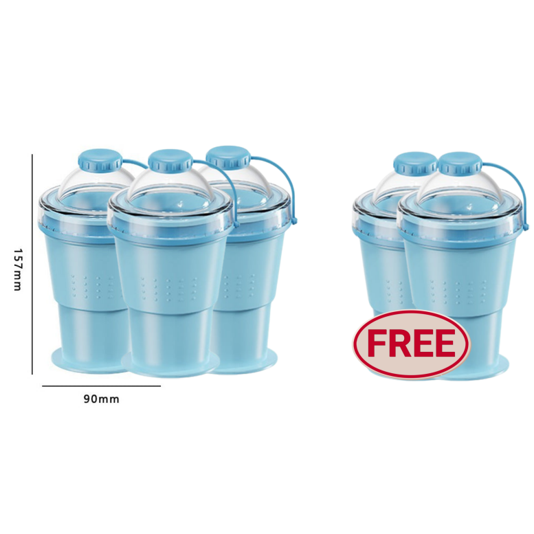 Collapsible Silicone Ice Ball Cup with Straw