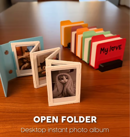 Grailzees™🖼️OPEN FOLDER Desktop Photo Album – 3D Memory Display Frame for Desk & Home Decor