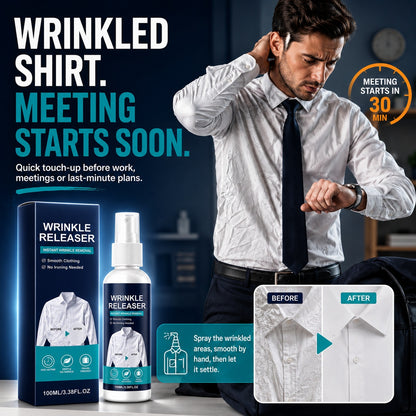 👔✨ 60-Second Instant Wrinkle Releaser Spray for Clothes – No Iron Needed