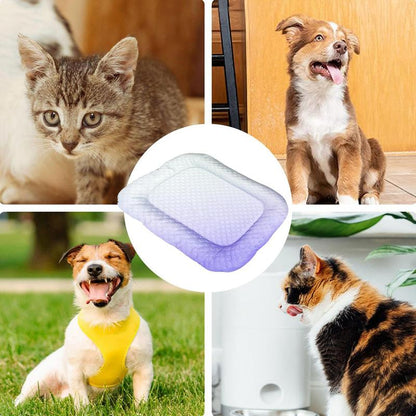 🥳2026 HOT SALE🥳!Pet Cooling Mat for Dogs & Cats 🐾  Naturally Cool Ice-Silk Pad • Breathable, Washable & Soft 🌿  For Floors, Sofas & Car Travel • Multiple Sizes • Gradient Colours ☀️🐶🐱
