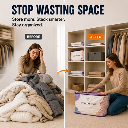 🥳2026 HOT SALE🥳💞 50% OFF! No‑Pump Vacuum Storage Bags – Press & seal, no pump needed. Saves 80% space, keeps clothes dry & dust‑free.  🛏️🗄️