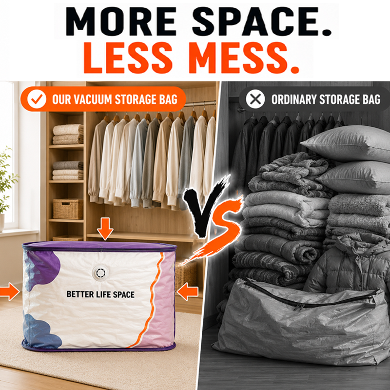 🥳2026 HOT SALE🥳💞 50% OFF! No‑Pump Vacuum Storage Bags – Press & seal, no pump needed. Saves 80% space, keeps clothes dry & dust‑free.  🛏️🗄️