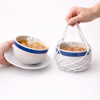 2-in-1 Zero-Void™ Silicone Mesh Bag & Heat-Resistant Trivet Mat for Hot Bowls
