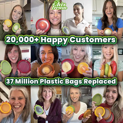 Reusable Silicone Stretch Pods 🍅🥑 – Keep Fruits & Vegetables Fresh Longer Without Plastic Wrap