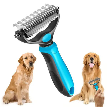 Grailzees™ Professional Double-Sided Pet Grooming Rake ✨ Undercoat Deshedding Tool for Dogs & Cats 🐶🐱