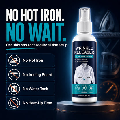 👔✨ 60-Second Instant Wrinkle Releaser Spray for Clothes – No Iron Needed