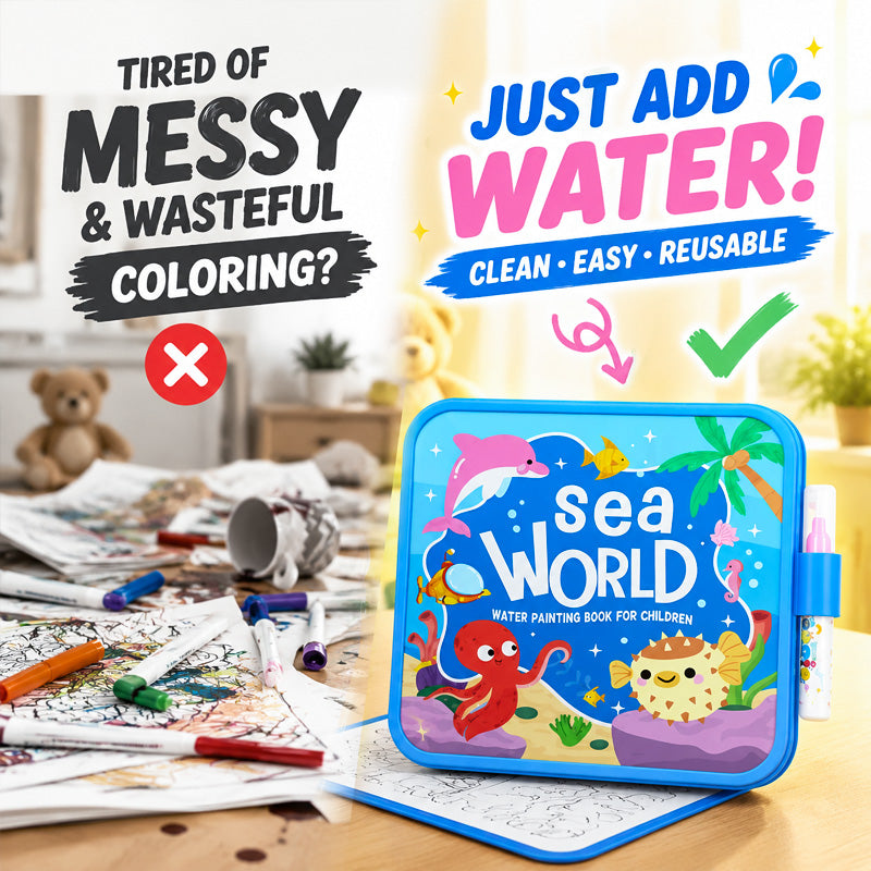 Mess-Free Reusable Water Coloring Book