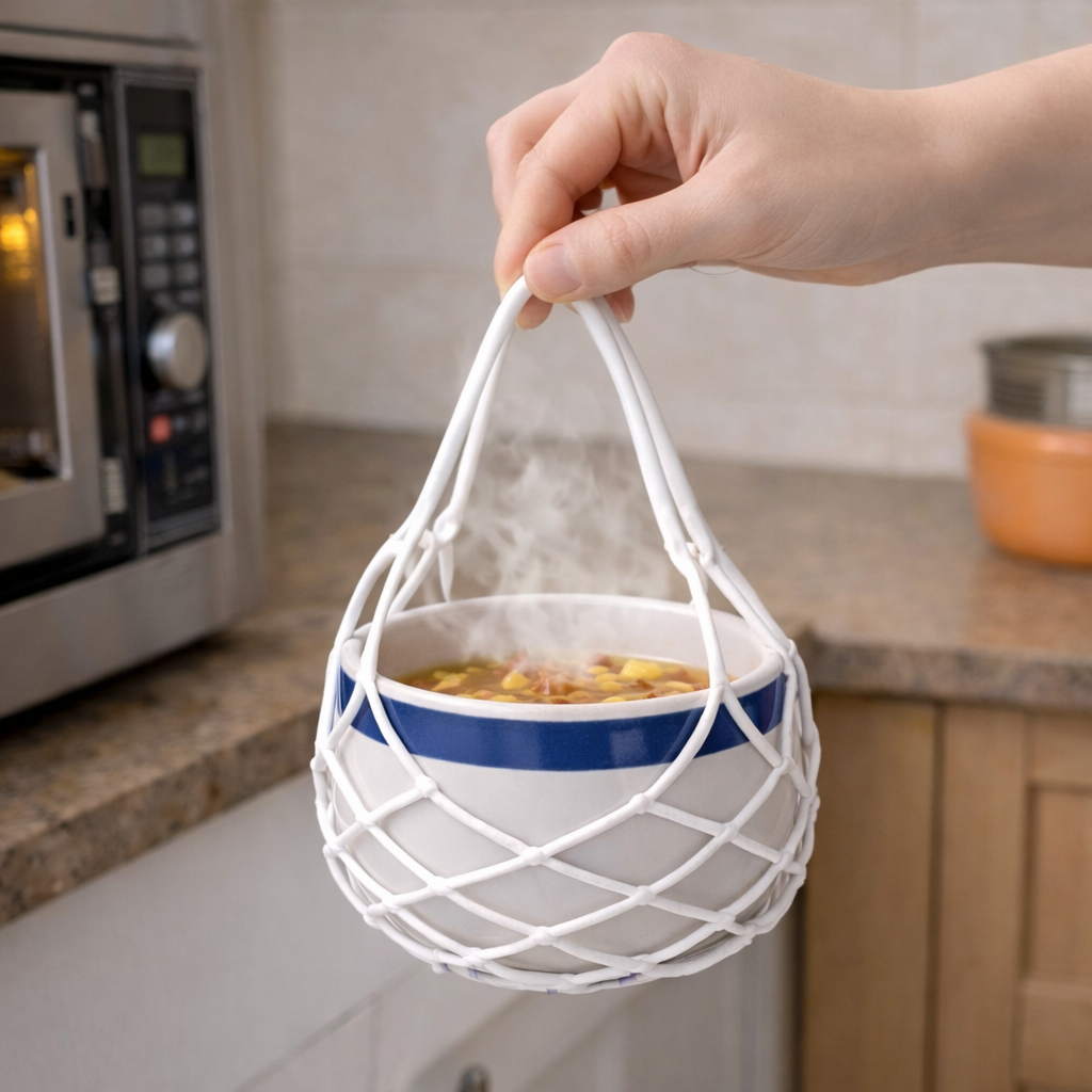 2-in-1 Zero-Void™ Silicone Mesh Bag & Heat-Resistant Trivet Mat for Hot Bowls