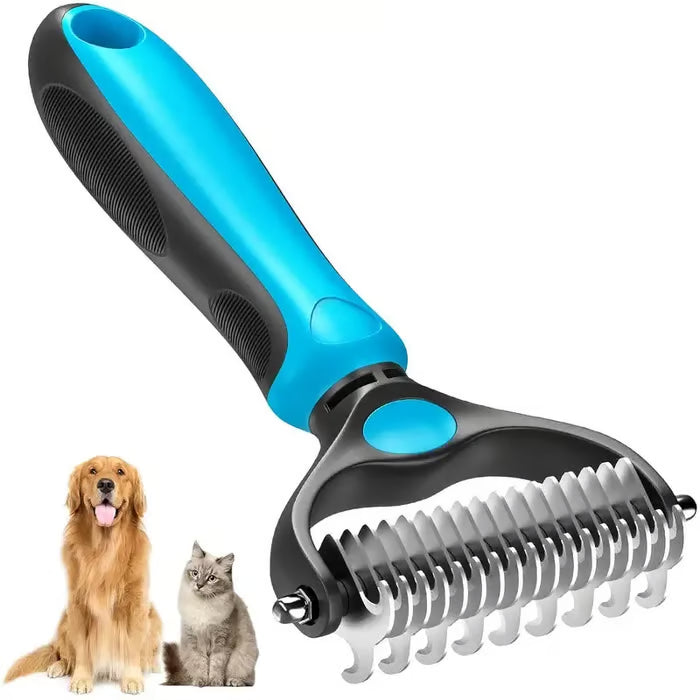 Grailzees™ Professional Double-Sided Pet Grooming Rake ✨ Undercoat Deshedding Tool for Dogs & Cats 🐶🐱