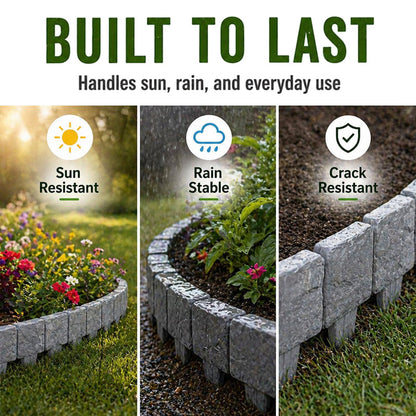 🌿✨Grailzees™  Stone-Look Edging Fence - Garden Edges That Stay Clean🏡♻️