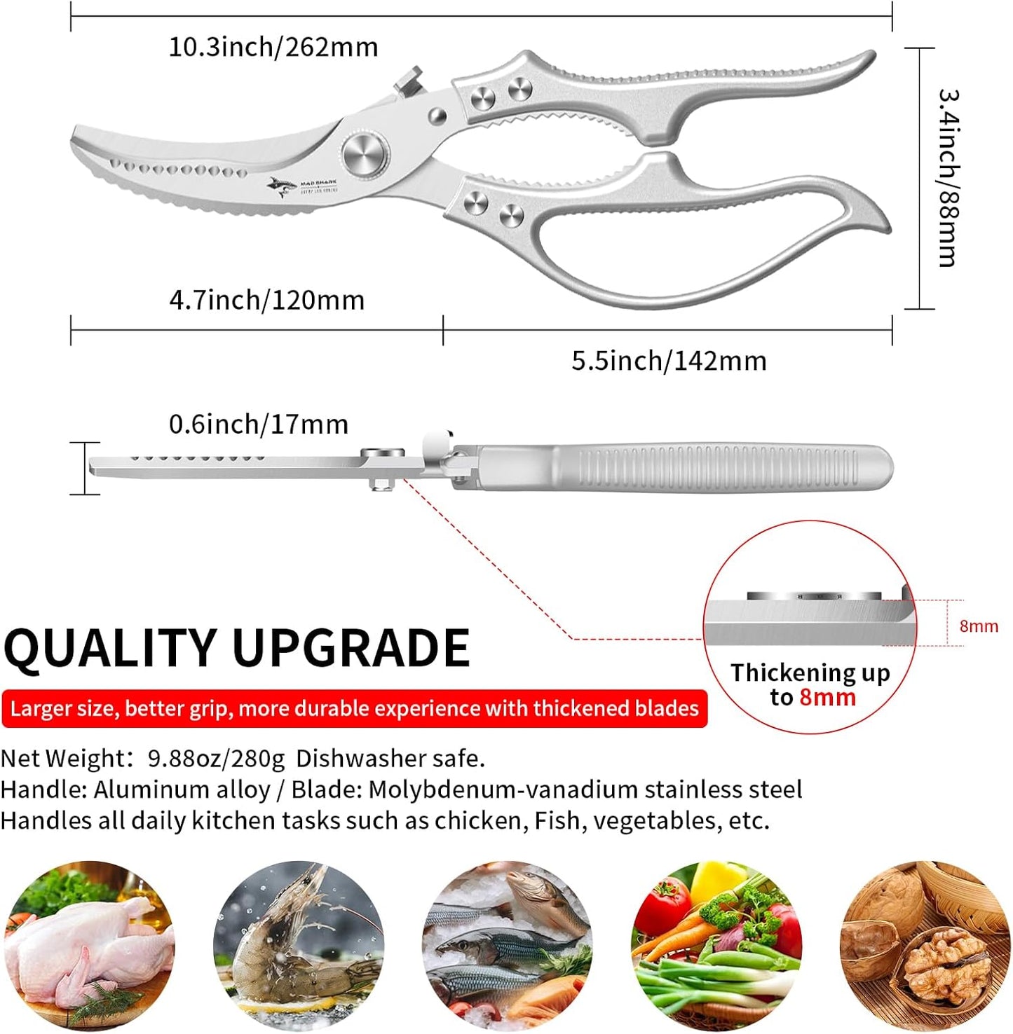 Grailzees™ Multifunctional Heavy-Duty Kitchen Shears