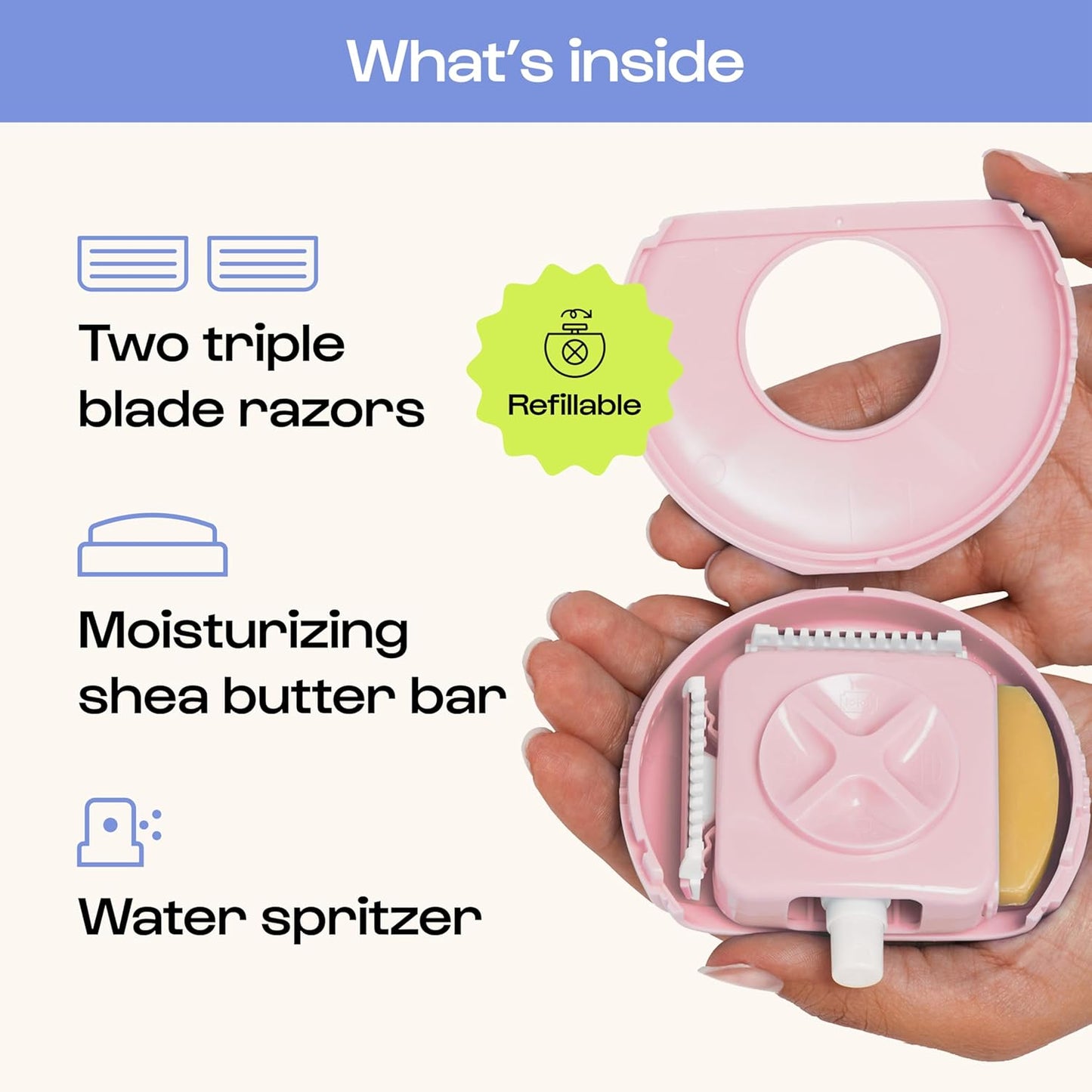 Travel Razors For Women - On-the-Go Mini Triple-Blade Razor