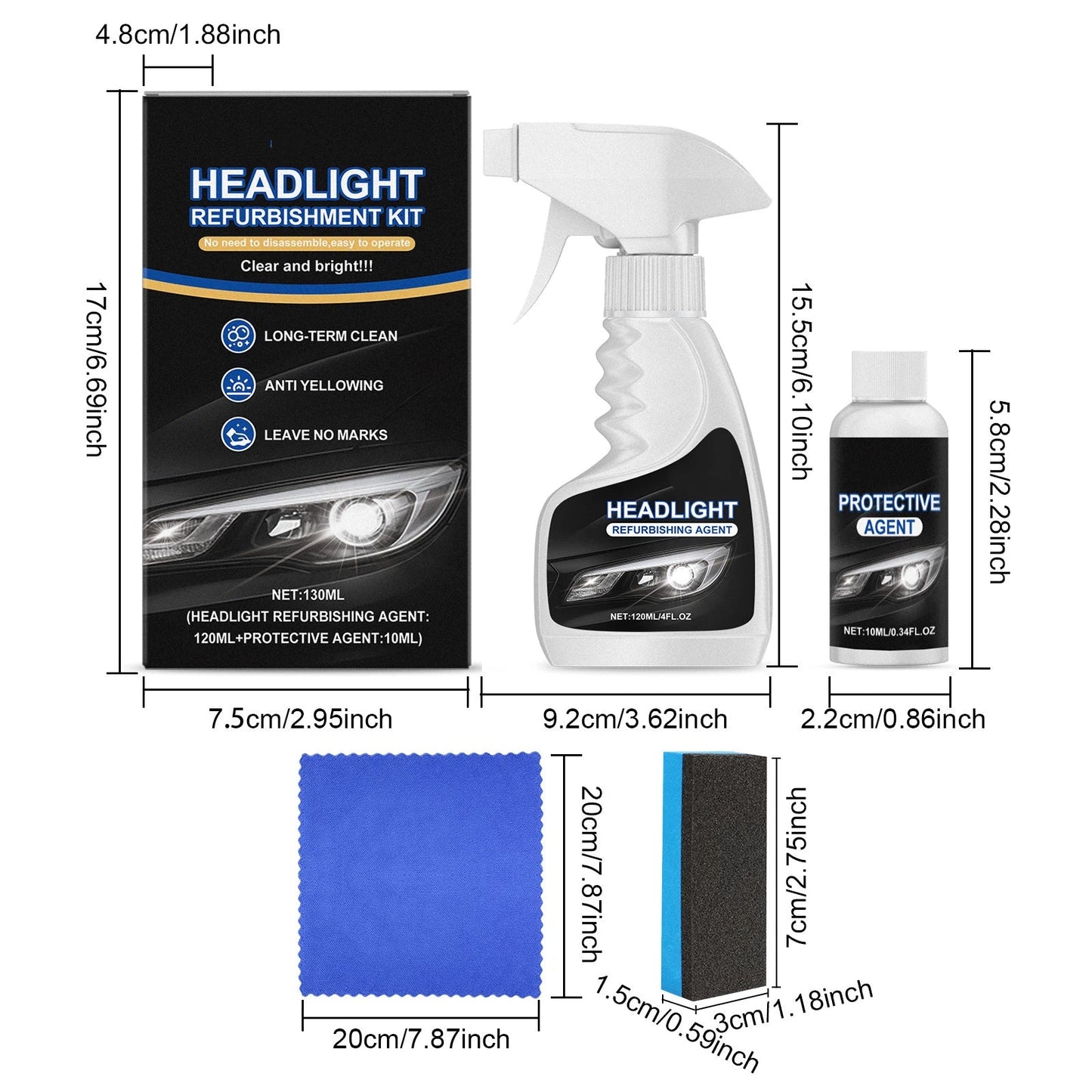 Grailzees™💥🚘Automotive Headlamp Restoration Fluid, blurring enhanced crystalline coating refurbisher