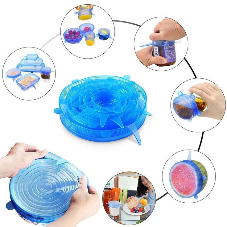 Roselli™ Silicone Stretch Lids Reuseable Microwave Safe Flexible Covers (offer)