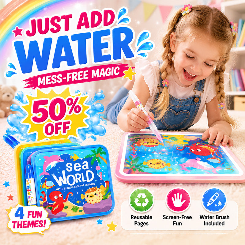 Mess-Free Reusable Water Coloring Book