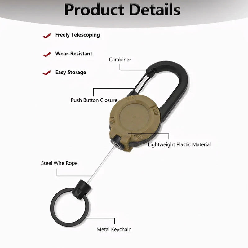 🏆Last Day Buy 1 Get 1 Free🎁3 In 1 New Multifunctional Retractable Pull Reel Carabiner Keychain