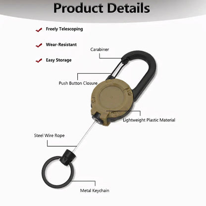 🏆Last Day Buy 1 Get 1 Free🎁3 In 1 New Multifunctional Retractable Pull Reel Carabiner Keychain