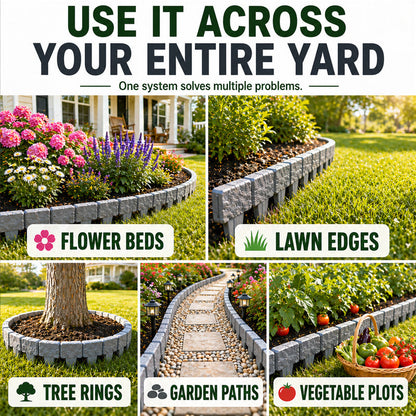 🌿✨Grailzees™  Stone-Look Edging Fence - Garden Edges That Stay Clean🏡♻️