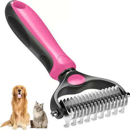 Grailzees™ Professional Double-Sided Pet Grooming Rake ✨ Undercoat Deshedding Tool for Dogs & Cats 🐶🐱
