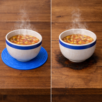 2-in-1 Zero-Void™ Silicone Mesh Bag & Heat-Resistant Trivet Mat for Hot Bowls