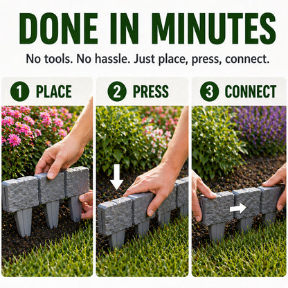 🌿✨Grailzees™  Stone-Look Edging Fence - Garden Edges That Stay Clean🏡♻️