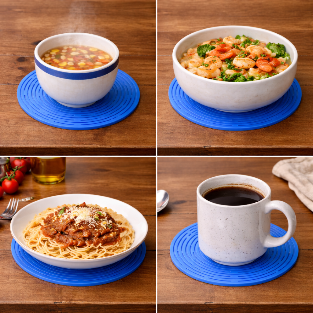 2-in-1 Zero-Void™ Silicone Mesh Bag & Heat-Resistant Trivet Mat for Hot Bowls