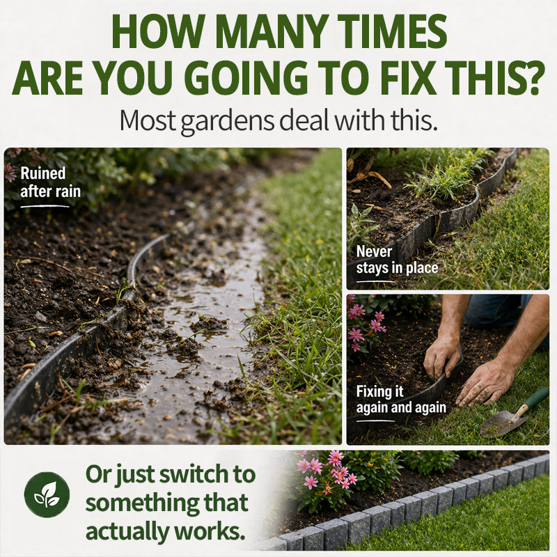 🌿✨Grailzees™  Stone-Look Edging Fence - Garden Edges That Stay Clean🏡♻️