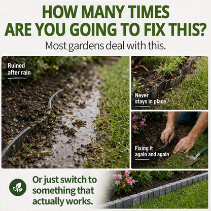 🌿✨Grailzees™  Stone-Look Edging Fence - Garden Edges That Stay Clean🏡♻️