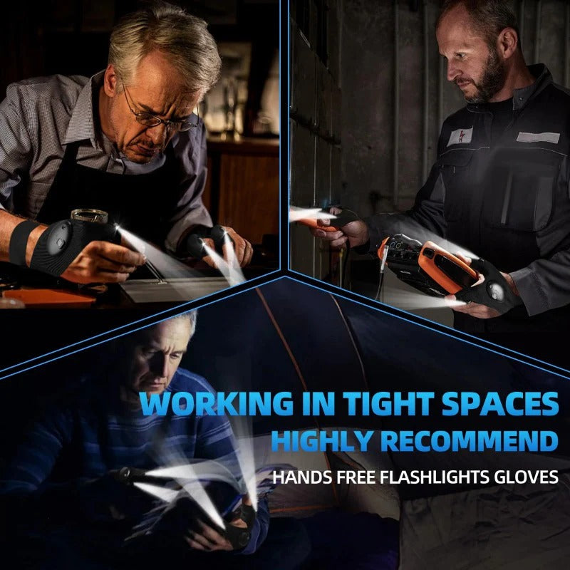 💡 LED Flashlight Gloves | Hands-Free Light for Work & Outdoors