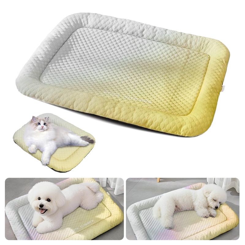 🥳2026 HOT SALE🥳!Pet Cooling Mat for Dogs & Cats 🐾  Naturally Cool Ice-Silk Pad • Breathable, Washable & Soft 🌿  For Floors, Sofas & Car Travel • Multiple Sizes • Gradient Colours ☀️🐶🐱