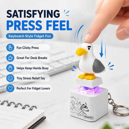 🐦 Press & Glow Funny Bird Keychain – Cute Light-Up Desk Toy Gift 🎁