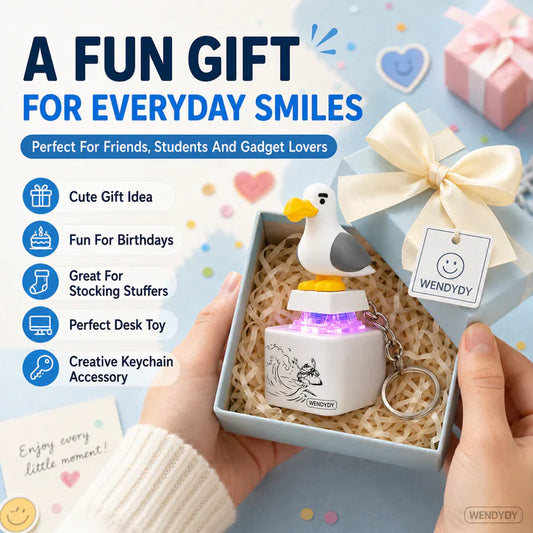 🐦 Press & Glow Funny Bird Keychain – Cute Light-Up Desk Toy Gift 🎁