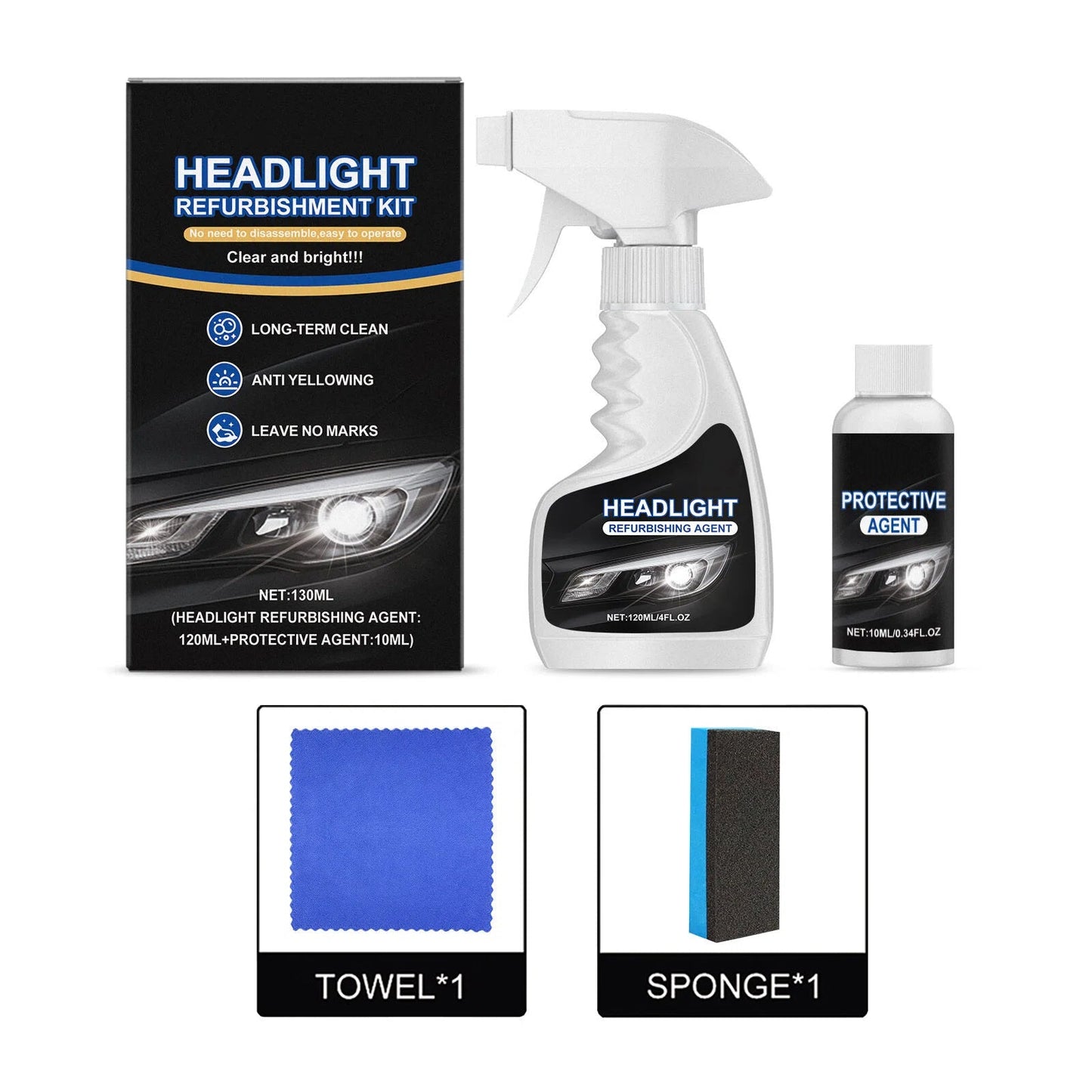 Grailzees™💥🚘Automotive Headlamp Restoration Fluid, blurring enhanced crystalline coating refurbisher