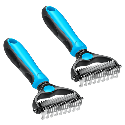 Grailzees™ Professional Double-Sided Pet Grooming Rake ✨ Undercoat Deshedding Tool for Dogs & Cats 🐶🐱