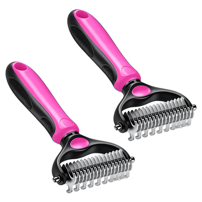 Grailzees™ Professional Double-Sided Pet Grooming Rake ✨ Undercoat Deshedding Tool for Dogs & Cats 🐶🐱