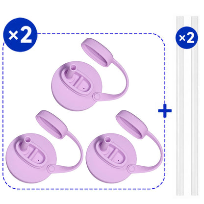 Grailzees™3Pcs BPA-Free Reusable Soda Can Lids, Secure Fit Covers to Keep Drinks Clean & Bug-Free, Optional Straws Included