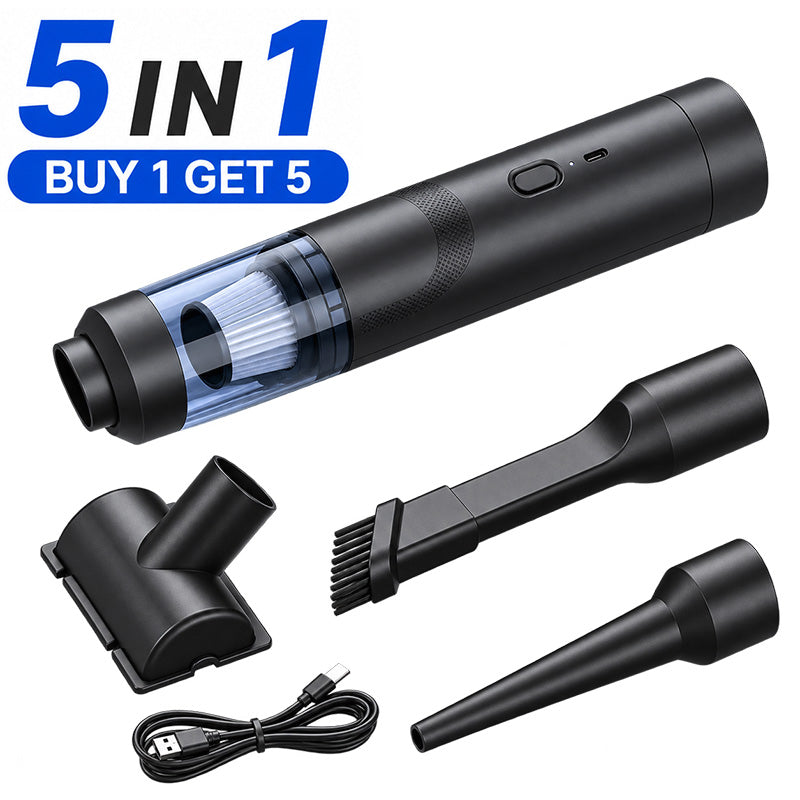 5-in-1 Mini Car Portable Cordless Handheld Vacuum Cleaner