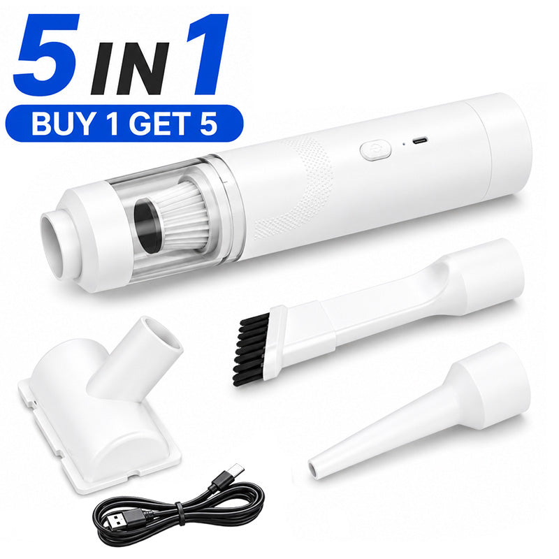 5-in-1 Mini Car Portable Cordless Handheld Vacuum Cleaner