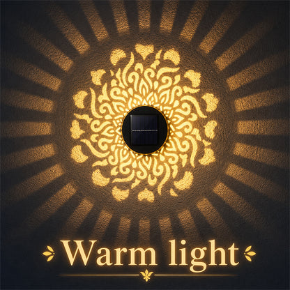 🌀💥Limited Sale Buy 1 Get 1 Free🌞💡Solar Mandala Wall Light Outdoor Garden Fence Projector Lamp Patio Ambient Decor